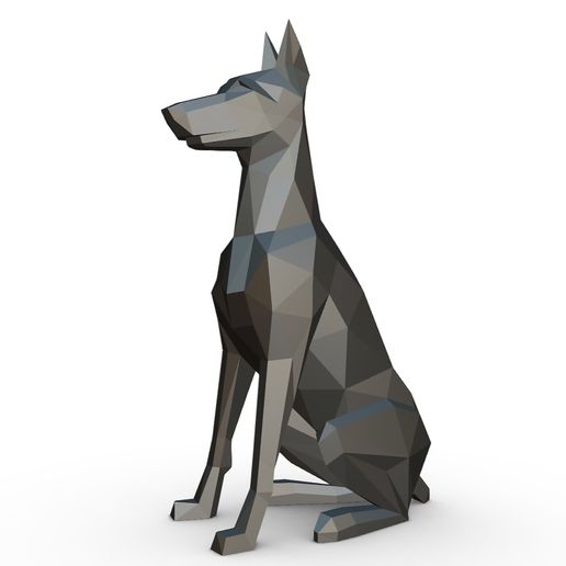modelo 3d de perro geometrico