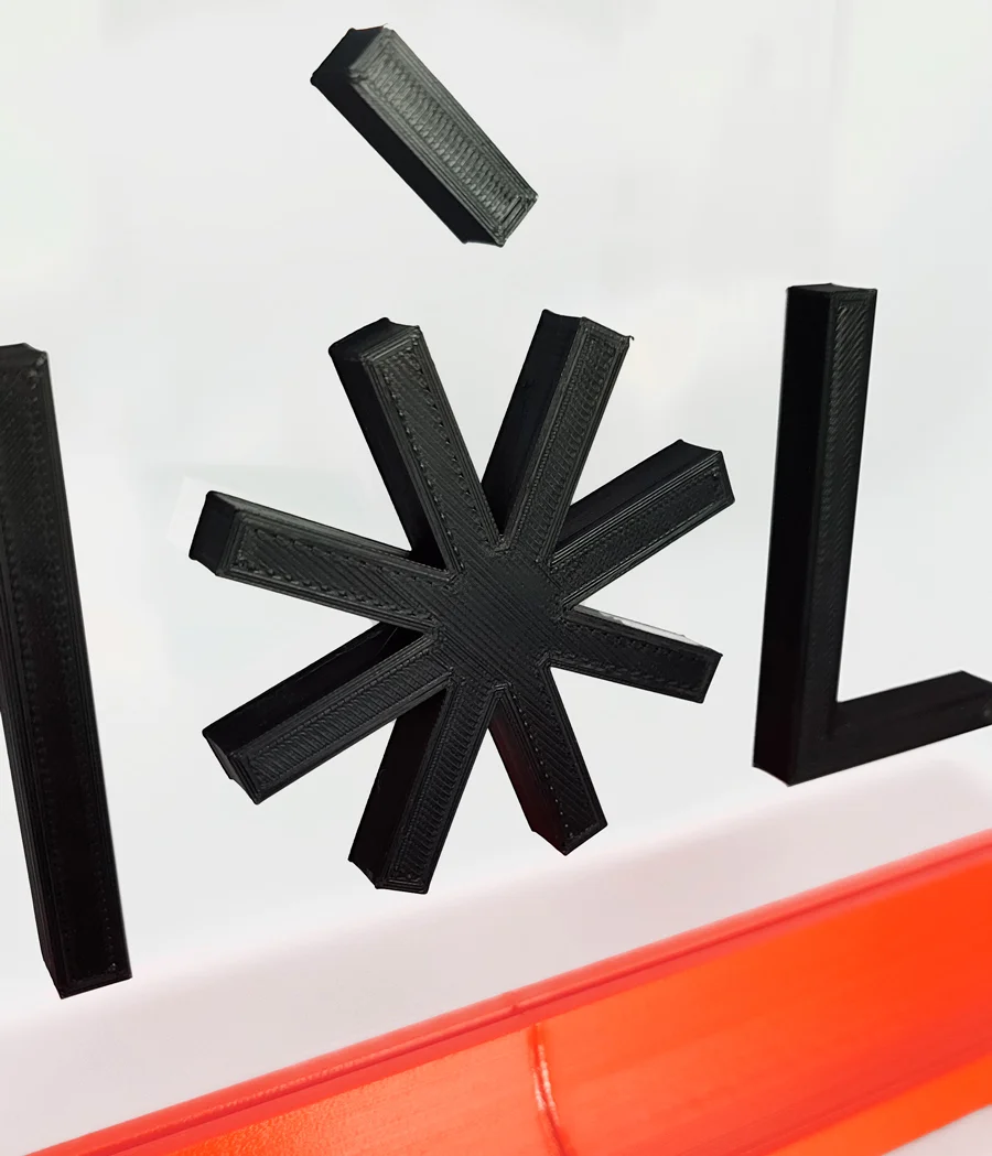 logotipo hecho en impresión 3d